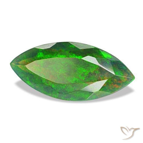 2.08 ct Multicolor Black Opal Stone, Natural Black Opal in Marquise Facet Shape for Sale