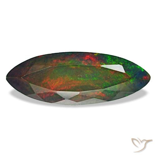 3.69ct Multicolor Black Opal, Marquise, Opaque