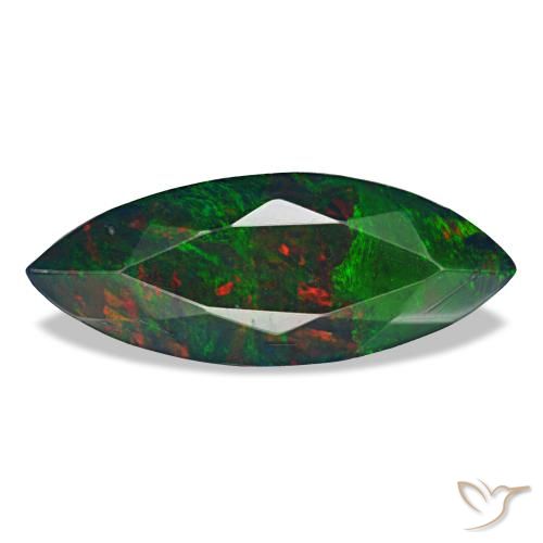 1.40 ct Multicolor Black Opal Gemstone, Black Opal Gem in Marquise Facet Shape for Sale.