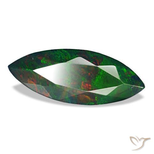 1.40 ct Multicolor Black Opal Stone, Natural Black Opal in Marquise Facet Shape for Sale