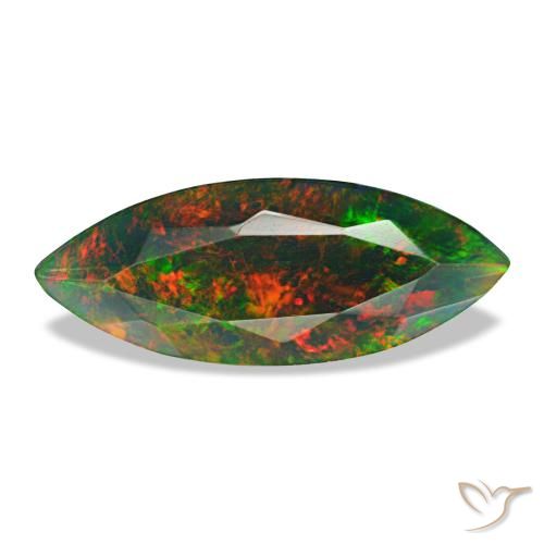 1.68ct Multicolor Black Opal, Marquise, Opaque