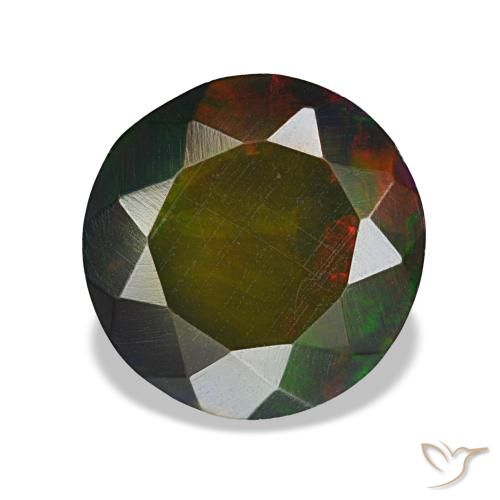 1.69ct Multicolor Black Opal, Round, Opaque