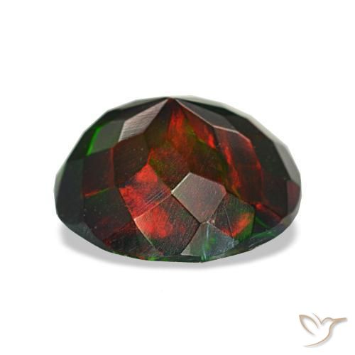 Black Opal Gemstone in 9.5 mm (calibrated) Size for Sale, Black Opal Stone in Multicolor Color