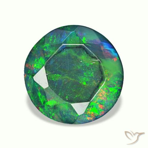 1.62ct Multicolor Black Opal, Round, Translucent