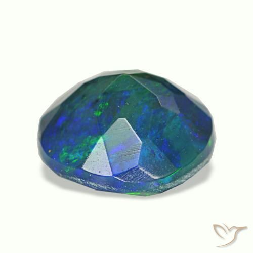 Black Opal Gemstone in 9 mm (calibrated) Size for Sale, Black Opal Stone in Multicolor Color