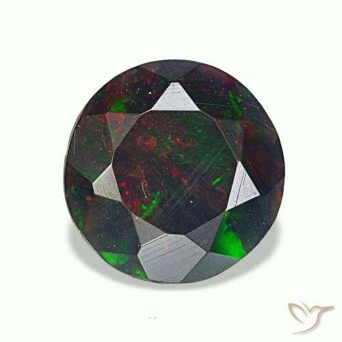 0.75ct Multicolor Black Opal, Round, Opaque
