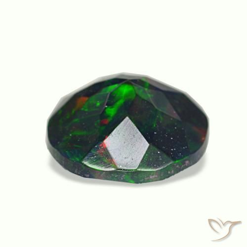 Black Opal Gemstone in 7.5 mm (calibrated) Size for Sale, Black Opal Stone in Multicolor Color