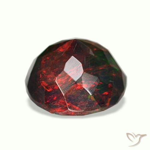 Black Opal Gemstone in 8 mm (calibrated) Size for Sale, Black Opal Stone in Multicolor Color