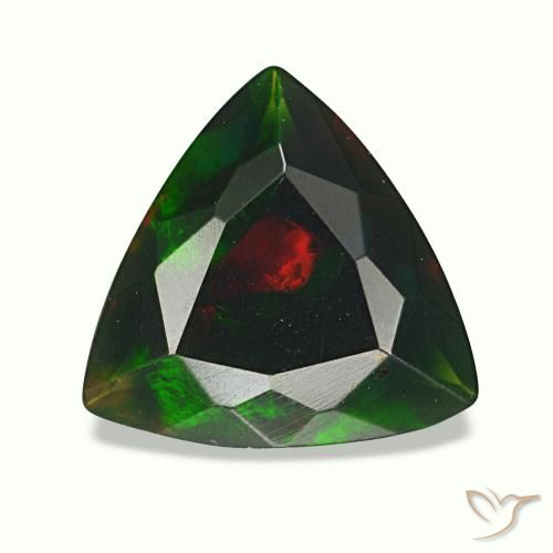 1.19 ct Multicolor Black Opal Gemstone, Black Opal Gem in Trillion Facet Shape for Sale.