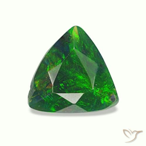 0.42 ct Multicolor Black Opal Gemstone, Black Opal Gem in Trillion Facet Shape for Sale.