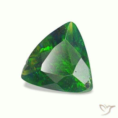 0.42 ct Multicolor Black Opal Stone, Natural Black Opal in Trillion Facet Shape for Sale