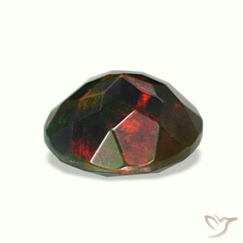 Black Opal Gemstone in 7.5 mm (calibrated) Size for Sale, Black Opal Stone in Multicolor Color