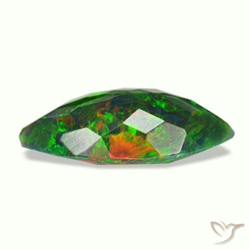 Black Opal Gemstone in 15 x 7.3 mm Size for Sale, Black Opal Stone in Multicolor Color