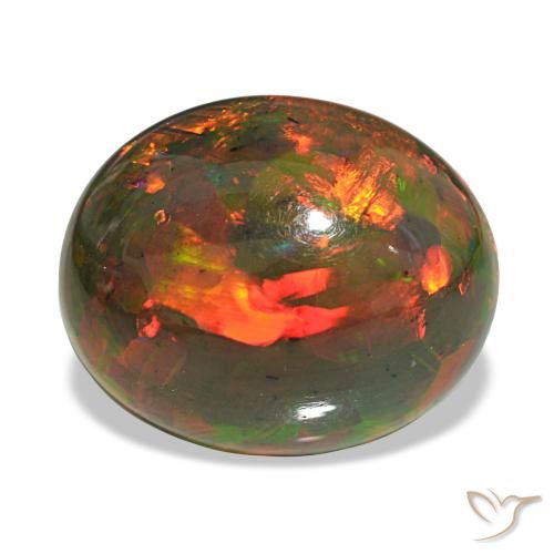 10.13 ct Multicolor Black Opal Gemstone, Black Opal Gem in Oval Cabochon Shape for Sale.