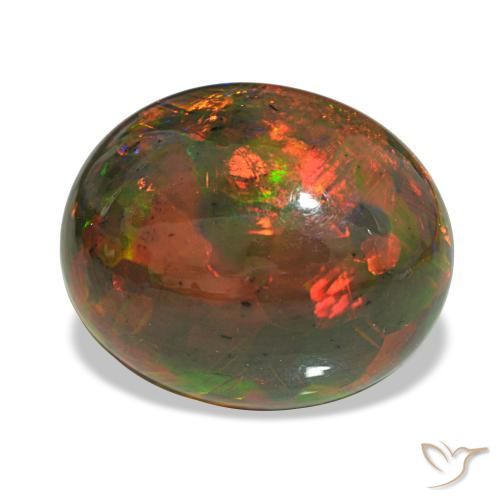 10.13 ct Multicolor Black Opal Stone, Natural Black Opal in Oval Cabochon Shape for Sale
