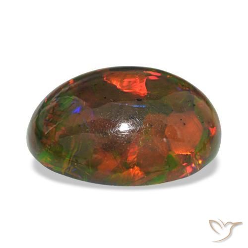 Black Opal Gemstone in 18.6 x 15.3 mm Size for Sale, Black Opal Stone in Multicolor Color