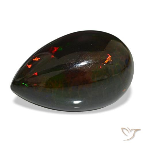 13.64ct Multicolor Black Opal, Pear Shape, Opaque