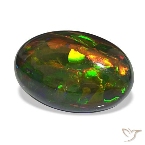 12.21 ct Multicolor Black Opal Stone, Natural Black Opal in Oval Cabochon Shape for Sale