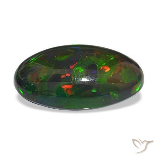 Black Opal Gemstone in 21.9 x 14.4 mm Size for Sale, Black Opal Stone in Multicolor Color