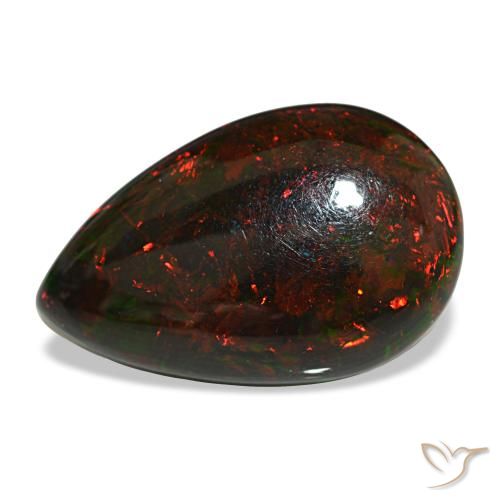 9.50ct Multicolor Black Opal, Pear Shape, Opaque