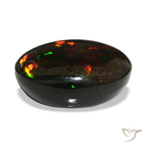 Black Opal Gemstone in 20 x 15 mm (calibrated) Size for Sale, Black Opal Stone in Multicolor Color