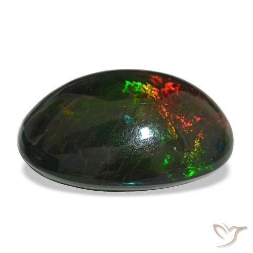 Black Opal Gemstone in 21.1 x 16.3 mm Size for Sale, Black Opal Stone in Multicolor Color