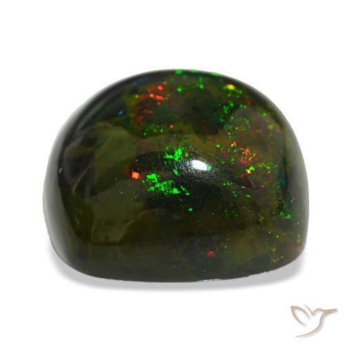 Black Opal Gemstone in 18 x 18 mm (calibrated) Size for Sale, Black Opal Stone in Multicolor Color
