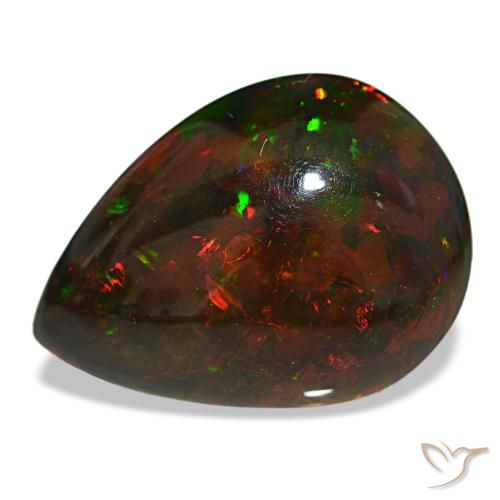 18.88ct Multicolor Black Opal, Pear Shape, Opaque