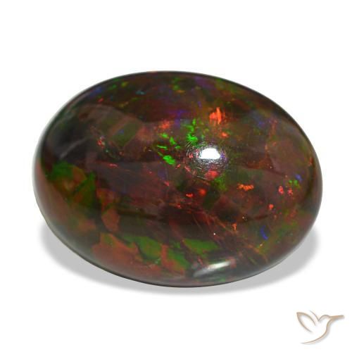 10.81 ct Multicolor Black Opal Stone, Natural Black Opal in Oval Cabochon Shape for Sale