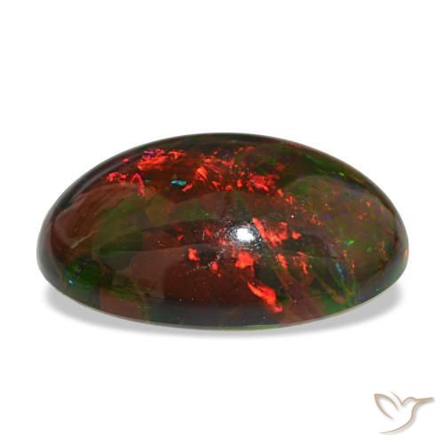 Black Opal Gemstone in 20 x 15 mm (calibrated) Size for Sale, Black Opal Stone in Multicolor Color