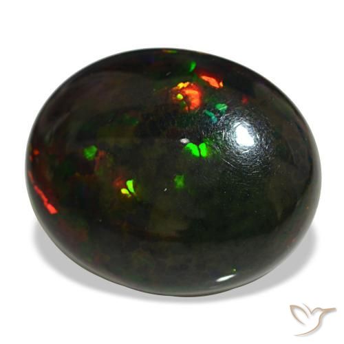 10.08 ct Multicolor Black Opal Stone, Natural Black Opal in Oval Cabochon Shape for Sale
