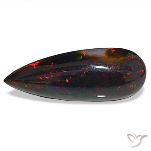 32.18ct Multicolor Black Opal, Pear Shape, Opaque