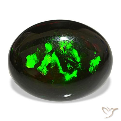 16.22 ct Multicolor Black Opal Gemstone, Black Opal Gem in Oval Cabochon Shape for Sale.