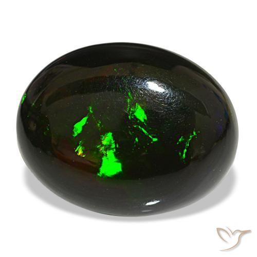 16.22 ct Multicolor Black Opal Stone, Natural Black Opal in Oval Cabochon Shape for Sale