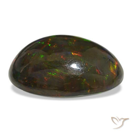 Black Opal Gemstone in 23 x 17 mm Size for Sale, Black Opal Stone in Multicolor Color