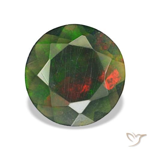 0.73ct Multicolor Black Opal, Round, Translucent