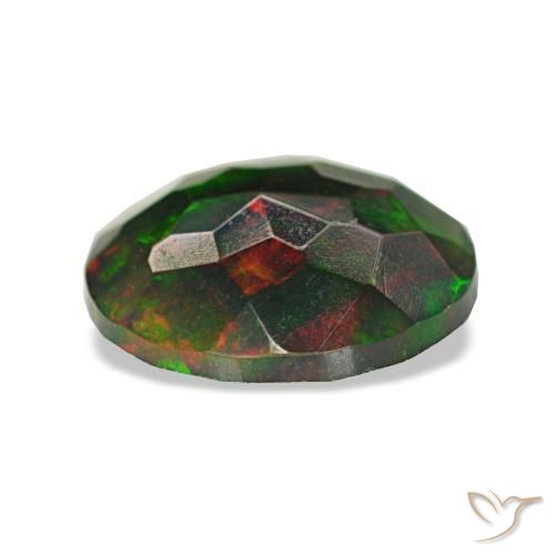 Black Opal Gemstone in 8 mm (calibrated) Size for Sale, Black Opal Stone in Multicolor Color