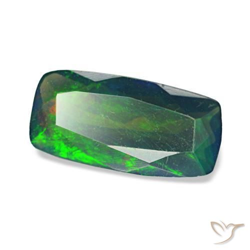 0.96 ct Multicolor Black Opal Stone, Natural Black Opal in Cushion-Cut Shape for Sale