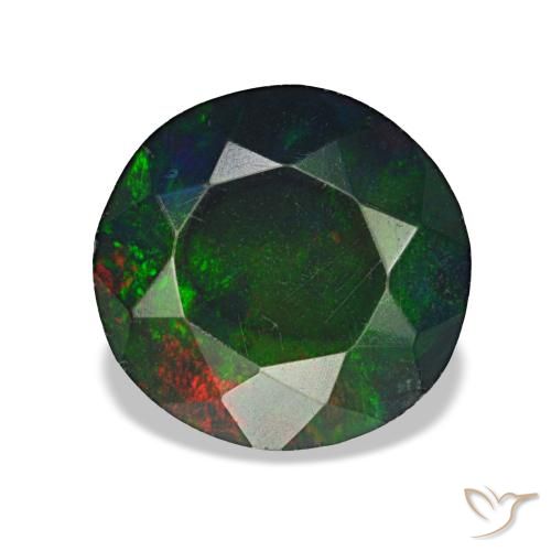 1.08ct Multicolor Black Opal, Round, Opaque