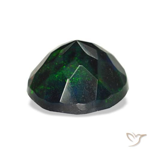 Black Opal Gemstone in 8 mm (calibrated) Size for Sale, Black Opal Stone in Multicolor Color