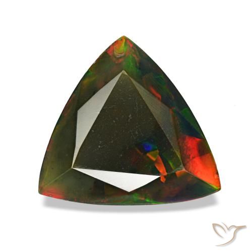 1.40ct Multicolor Black Opal, Trillion, Opaque