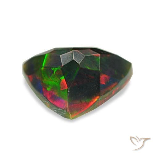 Black Opal Gemstone in 9.8 x 9.4 mm Size for Sale, Black Opal Stone in Multicolor Color