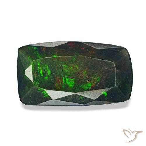 1.42 ct Multicolor Black Opal Gemstone, Black Opal Gem in Cushion-Cut Shape for Sale.