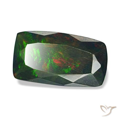 1.42 ct Multicolor Black Opal Stone, Natural Black Opal in Cushion-Cut Shape for Sale