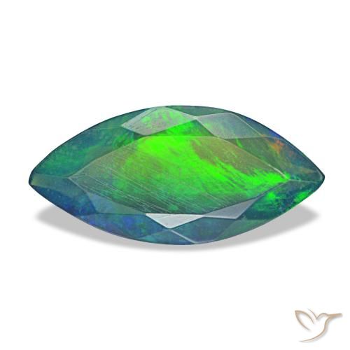 1.94ct Multicolor Black Opal, Marquise, Translucent