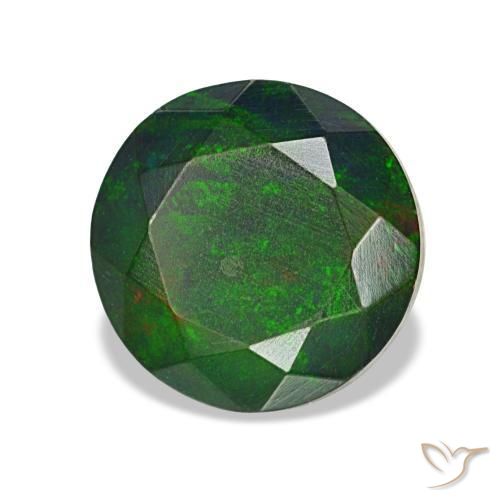 1.36 ct Multicolor Black Opal Stone, Natural Black Opal in Round Facet Shape for Sale