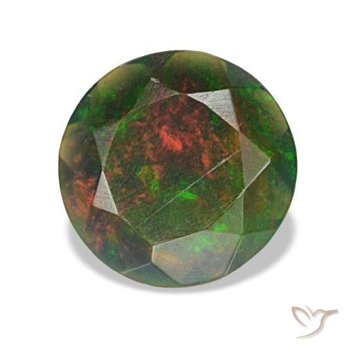 1.07 ct Multicolor Black Opal Stone, Natural Black Opal in Round Facet Shape for Sale