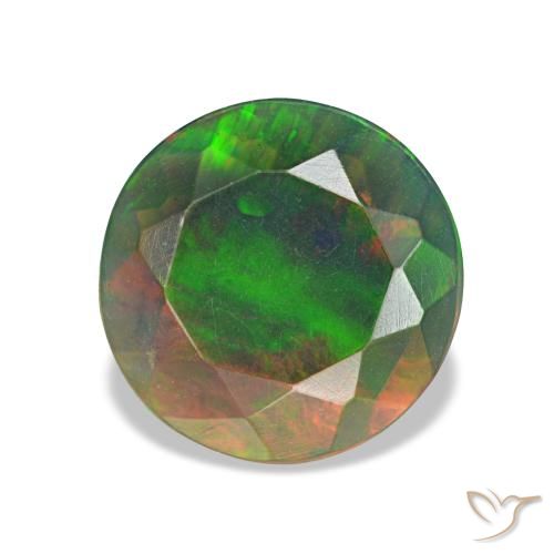1.00ct Multicolor Black Opal, Round, Opaque