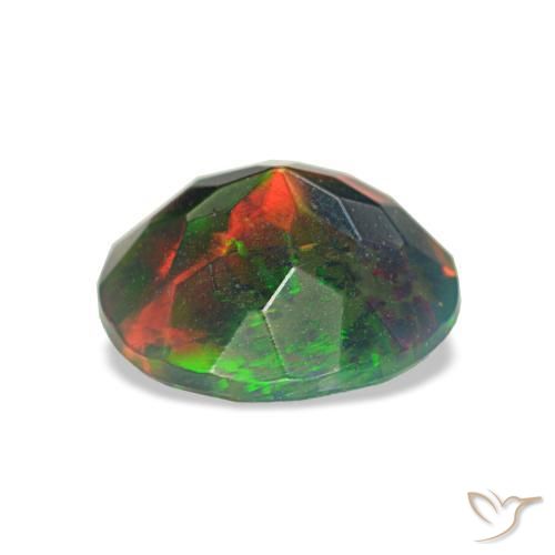 Black Opal Gemstone in 8 mm (calibrated) Size for Sale, Black Opal Stone in Multicolor Color