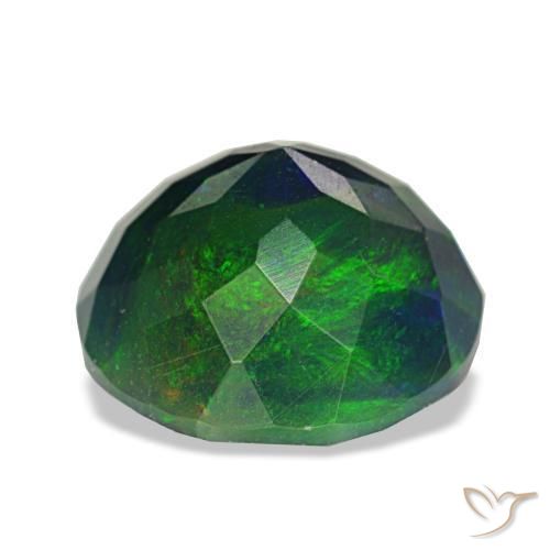 Black Opal Gemstone in 11 mm (calibrated) Size for Sale, Black Opal Stone in Multicolor Color